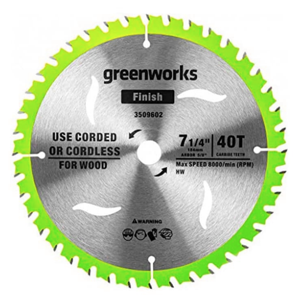 Диск пильный по дереву 184x20 мм, 40T, для циркулярной пилы Greenworks 2943307