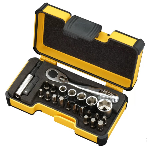 Набор бит PZ/PH/TX/HEX и головок с мини трещоткой в кейсе, 33 шт FELO 05772306