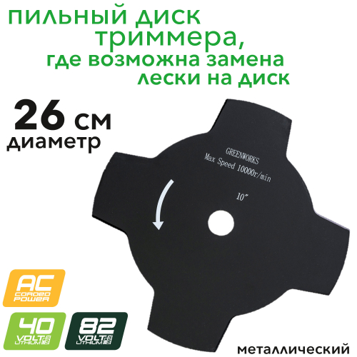 Пильный диск для триммеров Greenworks 2905907