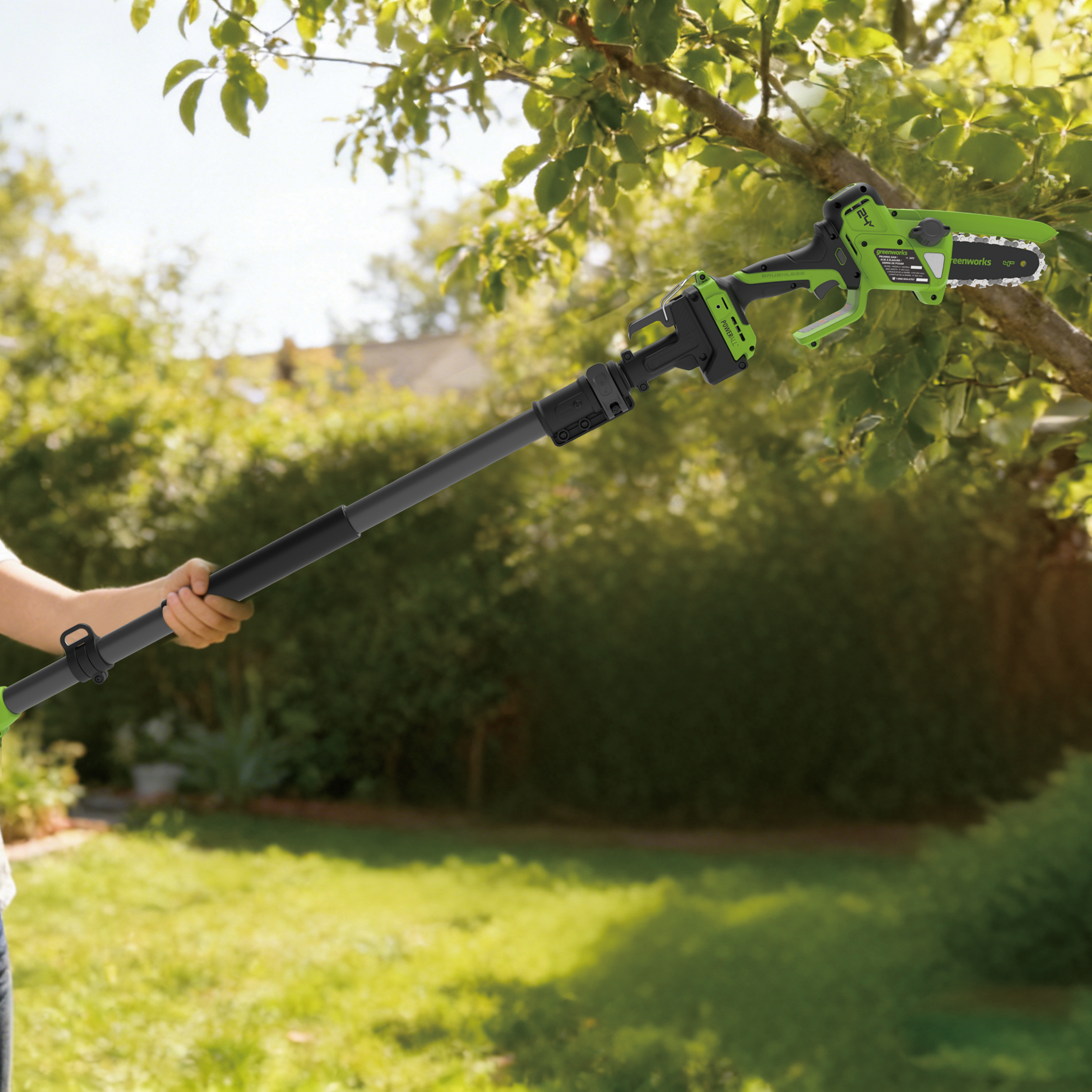 Мини-пила аккумуляторная цепная Greenworks 10 см 24V CS2410A с автоматической смазкой цепи, бесщёточная, без АКБ и ЗУ